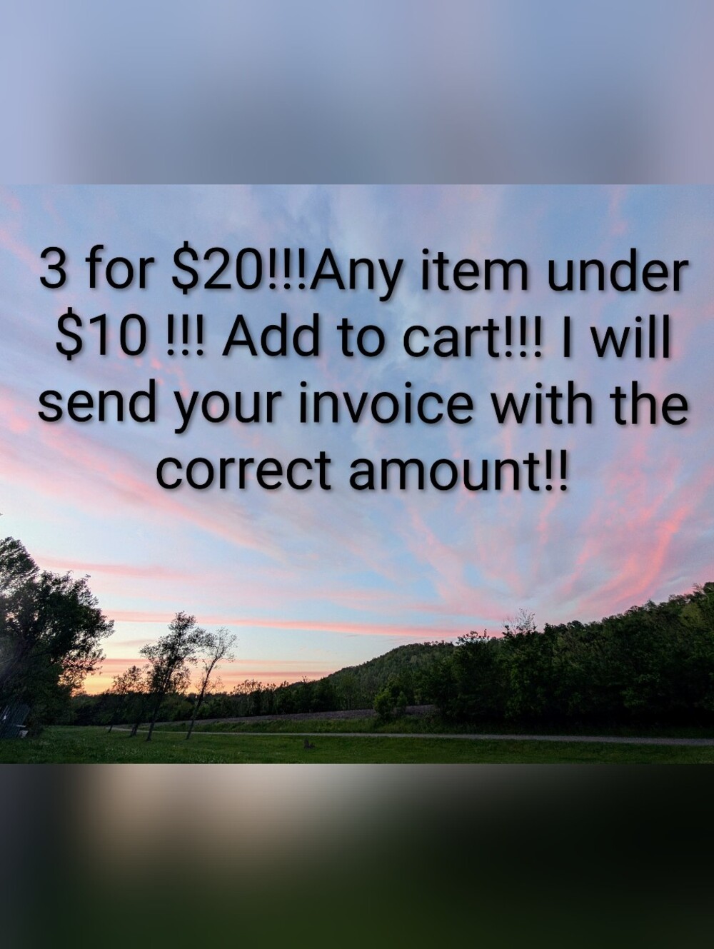 3 for $20!!! Must Buy 3 Items!!! Any Item Under $10!!! 1 Price Shipping!!!!